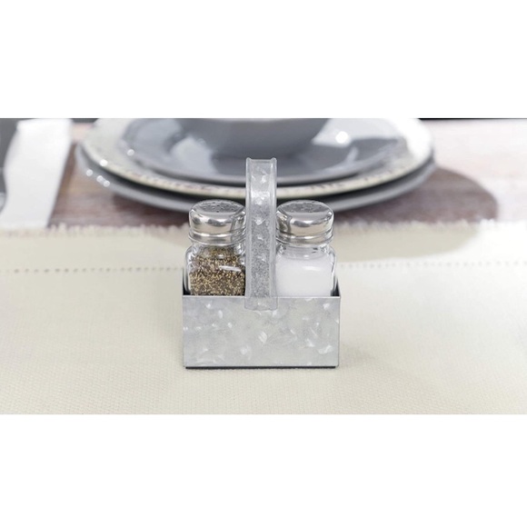 Salt and Pepper Shaker Set with metal caddy padded - Picture 5 of 6